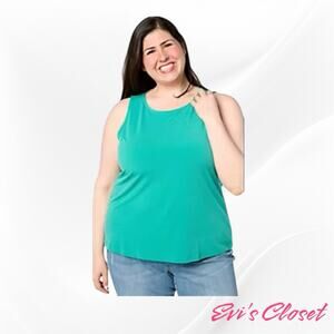 Susan Graver Women’s Plus Liquid Tank Top Tunic Size 2X Turquoise Sleeveless